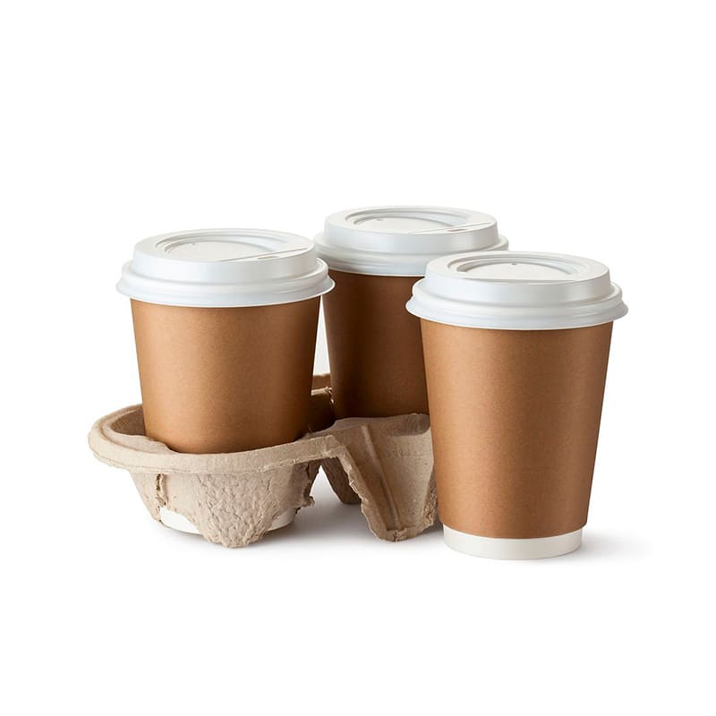Hot Disposable Double Wall Kraft Paper Coffee Cup For Hot Drinks